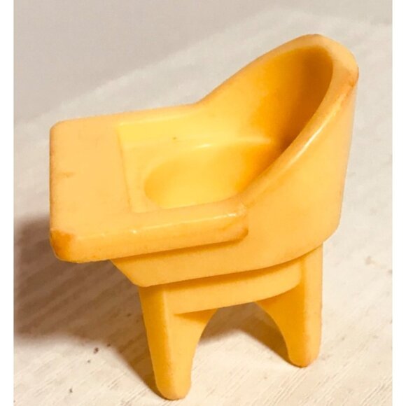 Vintage 1972 Fisher Price Lov Toys Yellow Rocking Horse Chair Dollhouse Furnitur - Picture 10 of 14